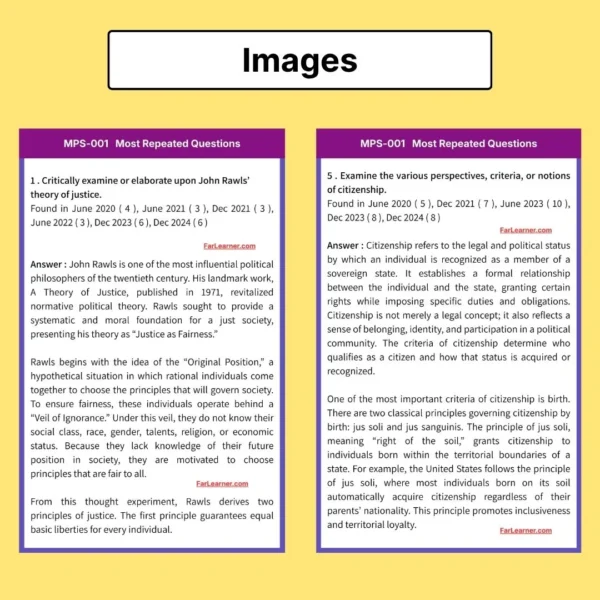MPS 1st Year Most Repeated Questions + Solved Question Papers
